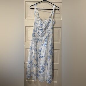 Floral Blue and White Dress